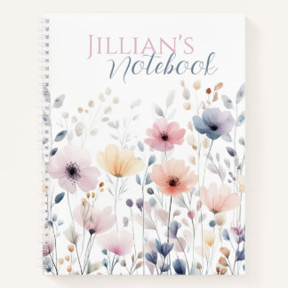 Cuaderno Botánico de flores silvestres de acuarela en paste