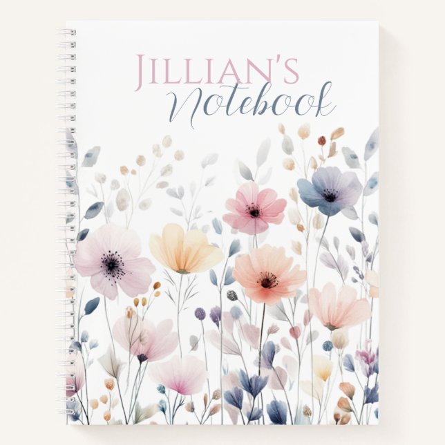Cuaderno Botánico de flores silvestres de acuarela en paste (Anverso)
