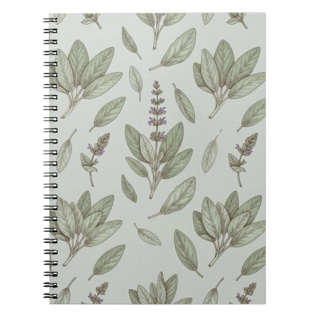 Cuaderno Botánico de Hierbas Salvia Vintage (Frente)