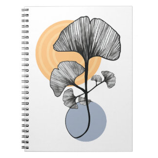 Cuaderno Botánico de Hoja de Ginkgo Moderno