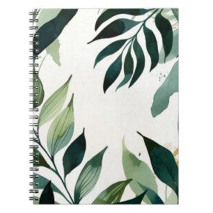 Cuaderno Botánico de Lujo Verde Esmeralda y Dorado