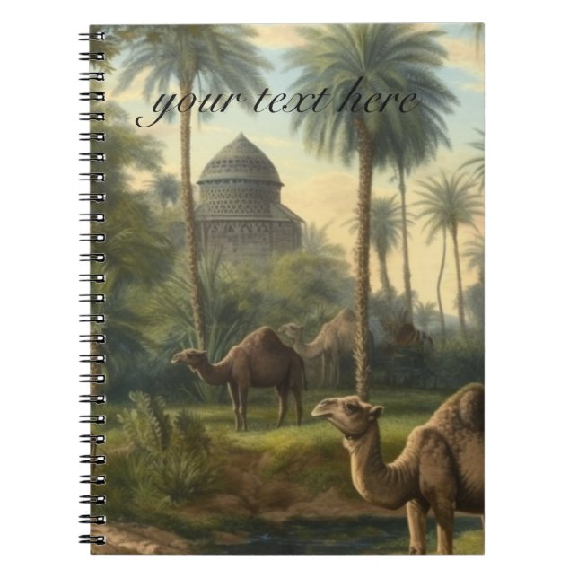 Cuaderno Botánico: dromedarios en la selva cerca de un río (Frente)