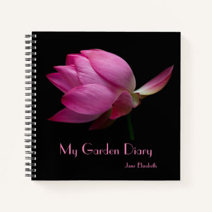 Cuaderno Botánico Elegante Rosa y Negro
