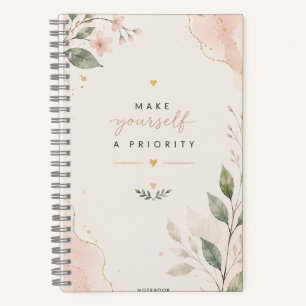 Cuaderno Botánico Floral Hazte una Prioridad