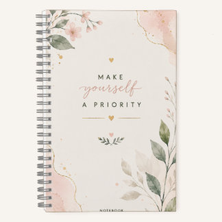 Cuaderno Botánico Floral Hazte una Prioridad
