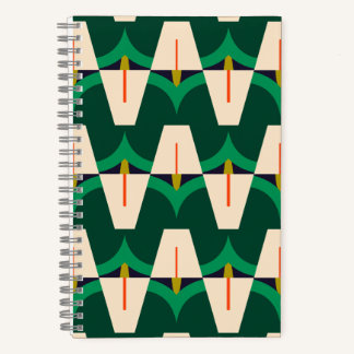 Cuaderno Botánico Geométrico Moderno Emerald Arc