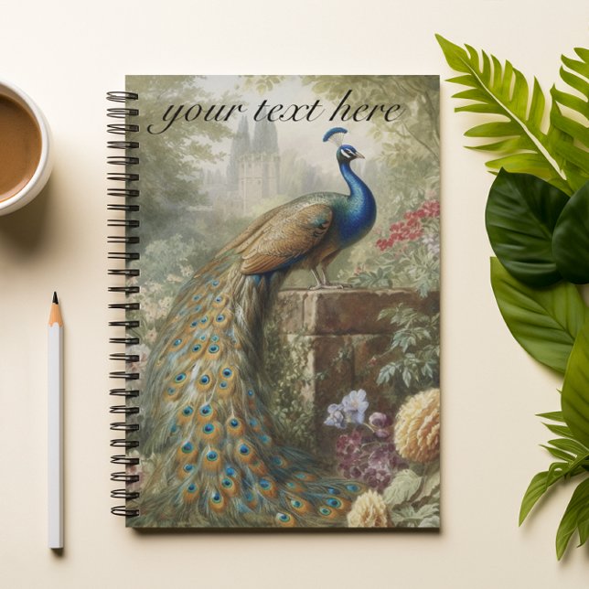 Cuaderno Botánico: personalizable pavo real (Subido por el creador)