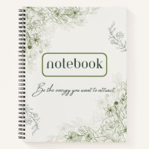Cuaderno botánico verde simple