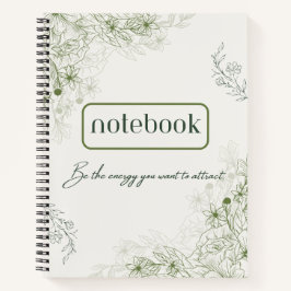 Cuaderno botánico verde simple