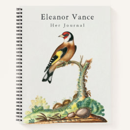 Cuaderno Botánico Vintage Personalizado de Pájaro Doble Car