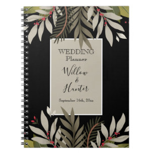 Cuaderno Botánicos apagados en el planificador de la boda n