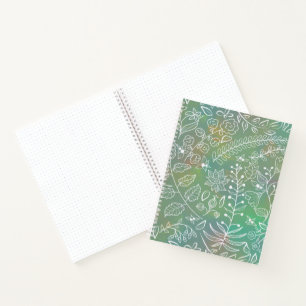 Cuaderno Botánicos de Batik de Mint Green Boho Hermoso