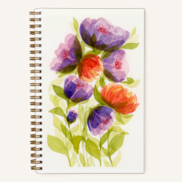 Cuaderno Botánicos de Coral Púrpura en Acuarela