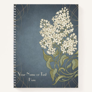 Cuaderno Botánicos de la Belle Époque: Lila Blanca Art Nouv