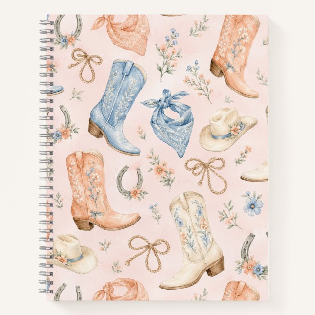 Cuaderno Botas de vaquera de Nashville Pastel Acuarela (Anverso)
