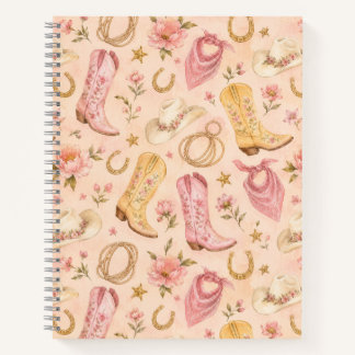 Cuaderno Botas de vaquera de Nashville rosadas acuarela