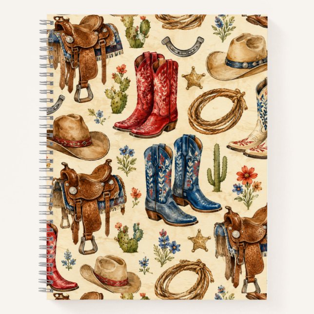 Cuaderno Botas de vaquero de Nashville Silla Occidental (Anverso)