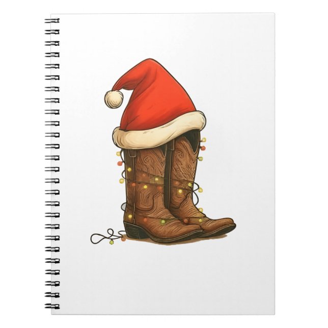 Cuaderno Botas de vaquero Navidad sombrero de Santa occiden (Frente)