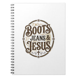 Cuaderno Botas Vaqueros y Jesús Fe Occidental Vintage