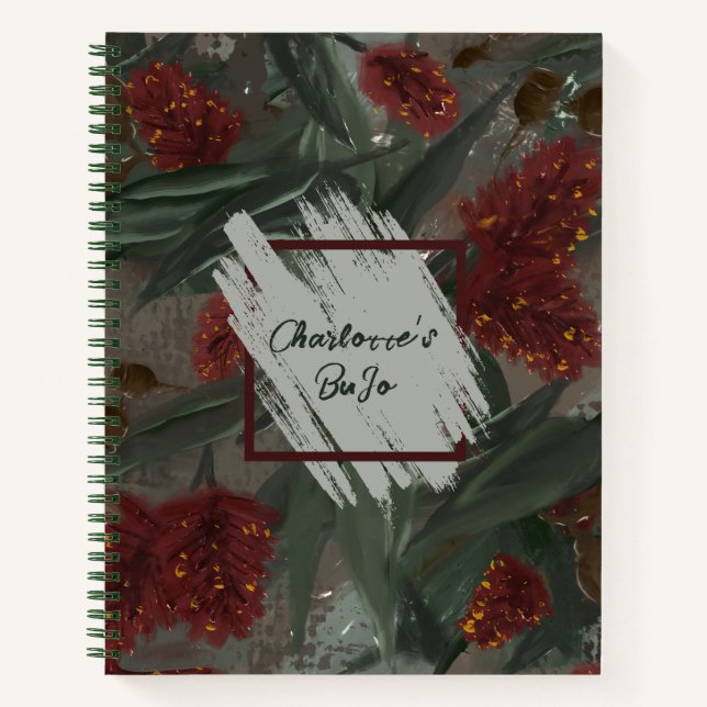Cuaderno Botella australiana de Eucalyptus Cepillo Floral (Anverso)