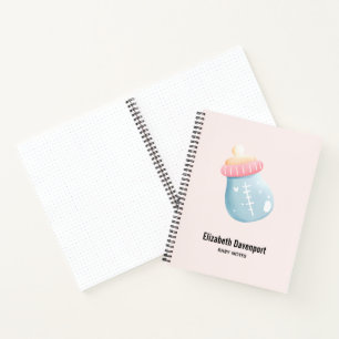 Cuaderno Botella de bebé azul y rosa