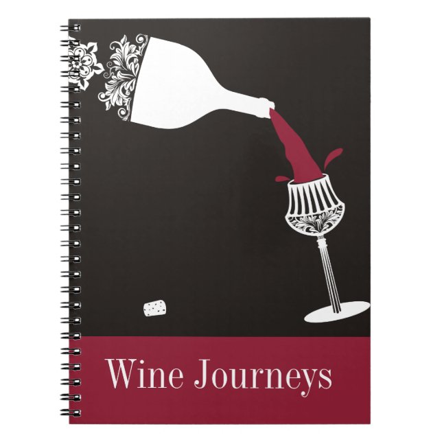 Cuaderno botella de vino de colada de la copa de vino (Frente)