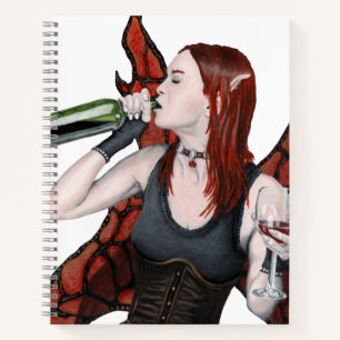 Cuaderno Botella de vino de hadas mágicas Baterías de arte