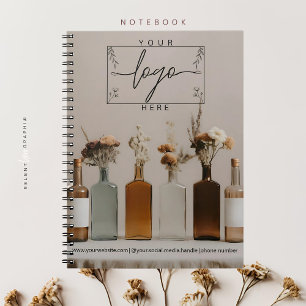 Cuaderno Botellas de Boho   Flores   Libro de notas estétic