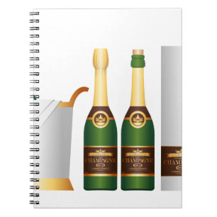 Cuaderno botellas de champán