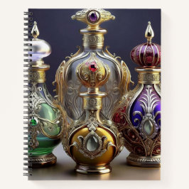 Cuaderno Botellas Perfume de estilo barroco muy ordenado