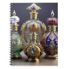 Cuaderno Botellas Perfume de estilo barroco muy ordenado