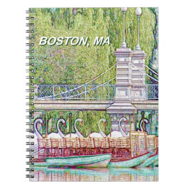 Cuaderno Botes de cisne de Boston con lápiz y tinta
