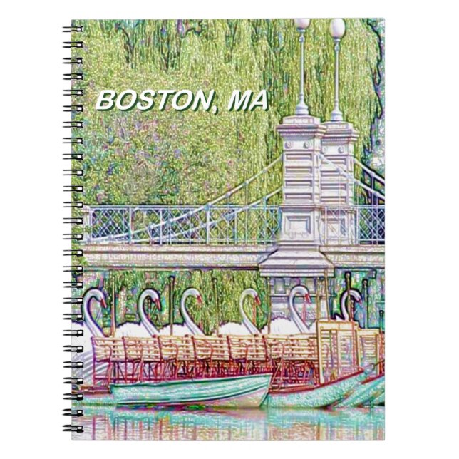 Cuaderno Botes de cisne de Boston con lápiz y tinta (Frente)