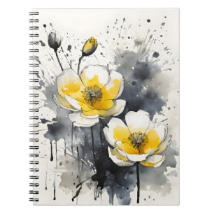 Cuaderno Botón de oro - Flores de acuarela