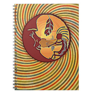 Cuaderno Botón de paisaje - Kokopelli Luna Pluma 1