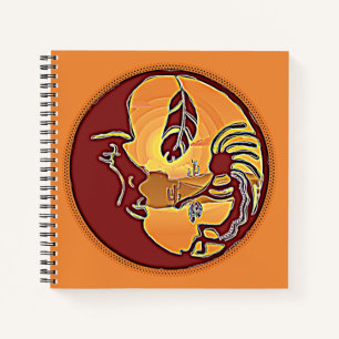 Cuaderno Botón de paisaje - Kokopelli Luna Pluma 1