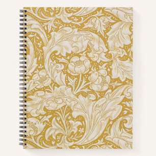 Cuaderno Botón de soltero floral de oro de William Morris