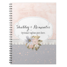 Cuaderno Botones de Costura Floral Rústicos Shabby Chic Bou