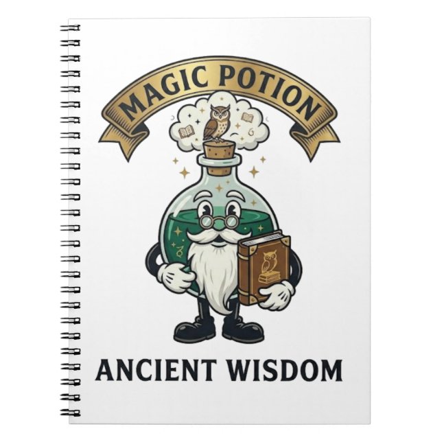 Cuaderno Botto Ancient Wisdom Wizard Magic Potion Owl Retro (Frente)