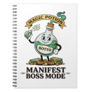 Cuaderno Botto Manifest Modo Jefe Retro Cartoon Potion años