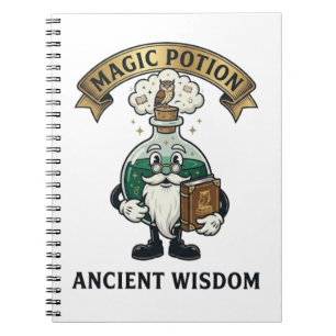 Cuaderno Botto Sabio Mago de la Poción Mágica Búho Retro