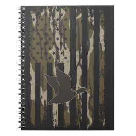 Cuaderno Bottomland Camo Duck Caza Bandera Americana Estado