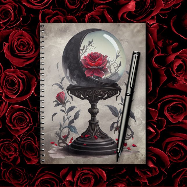Cuaderno Boudoir | Crystal Ball Crescent Moon Roses rojos (Subido por el creador)
