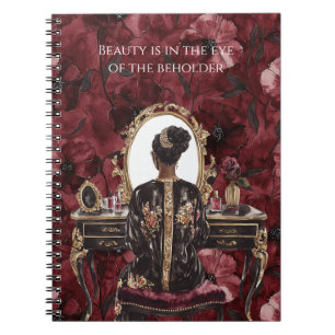 Cuaderno Boudoir Floral Burgundy Cabello Negro