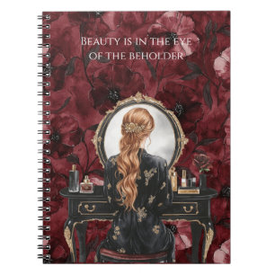 Cuaderno Boudoir Rojo Cabeza Floral Borgoña