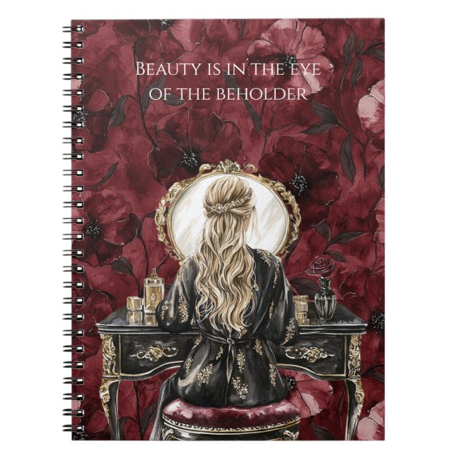 Cuaderno Boudoir Rubio Floral Borgoña (Frente)