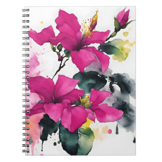 Cuaderno Bougainvillea - Watercolor flowers