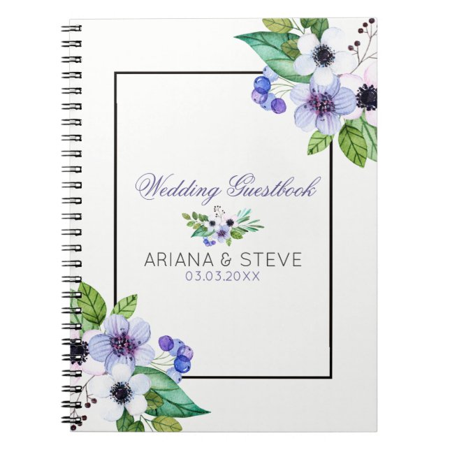 Cuaderno Bouquet Blanco Y Púrpura (Frente)