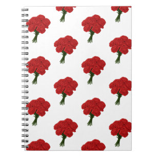 Cuaderno Bouquet de Carnaciones Rojas - Elegante arte román