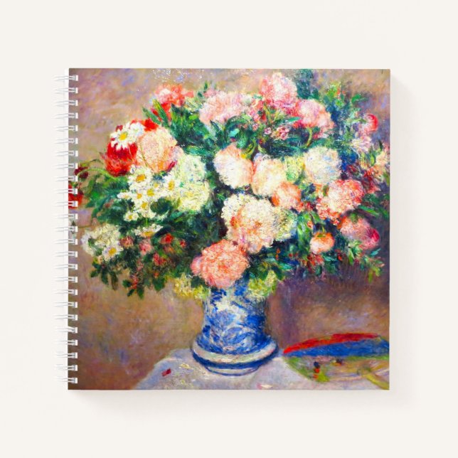 Cuaderno Bouquet de crisantemos y un ventilador japonés (Anverso)